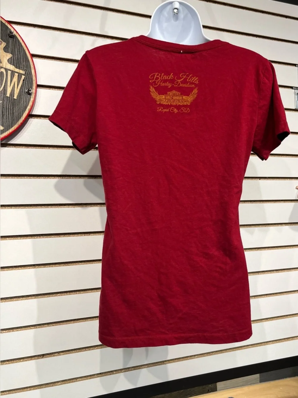 Harley Davidson v-neck red tee size medium